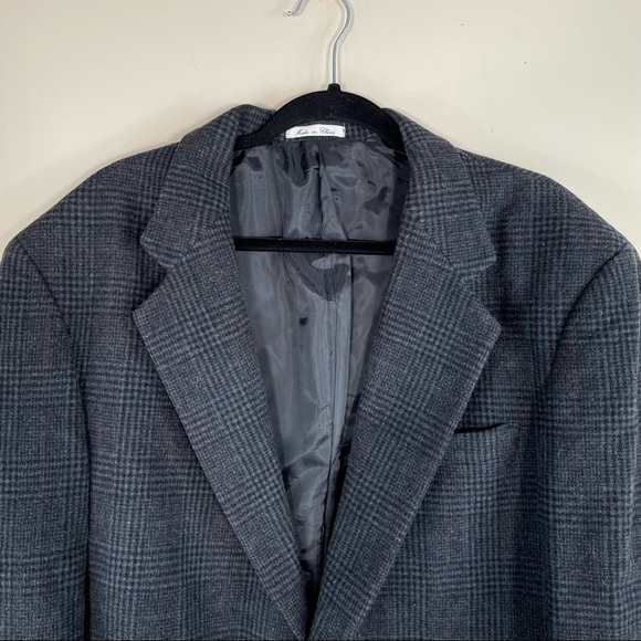 Haggar Gallery Soft Plaid Wool Gray Blazer - Picture 8 of 8